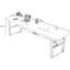 Bureau double en bois massif blanc avec tiroirs-831760949