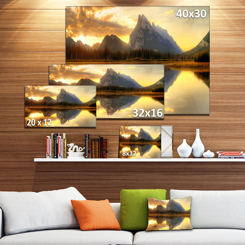 Photographie «vermillion lake, H 20 po x l 20 po x P 1 po, Toile tendue
