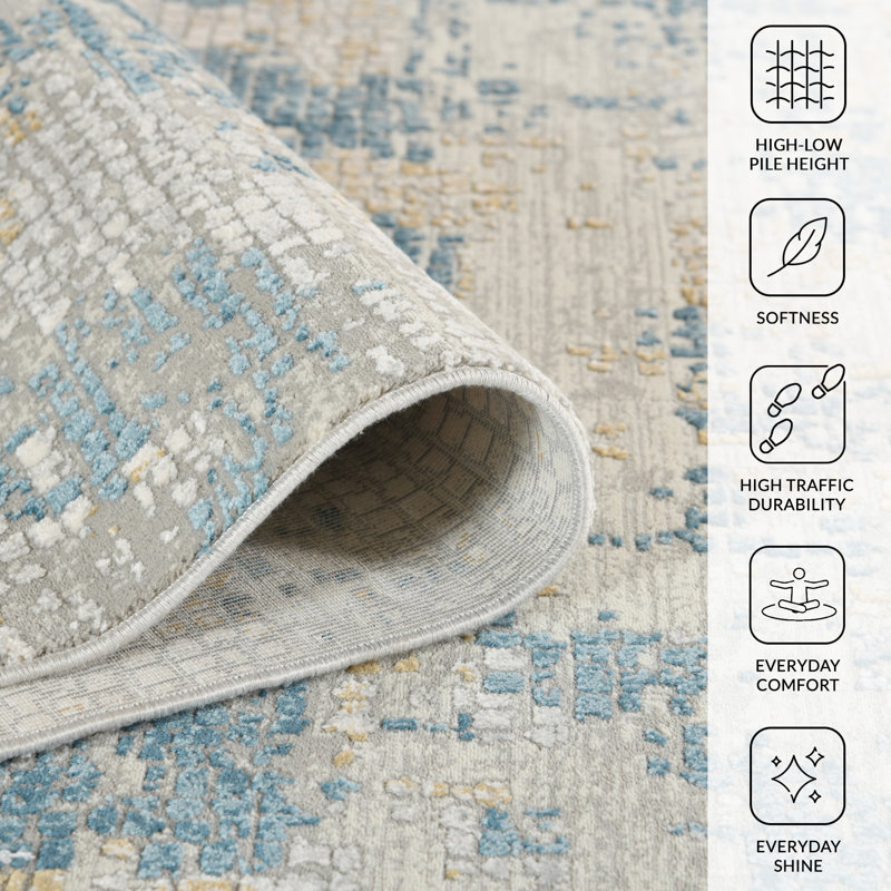 Brazell Abstract Indoor Rug, Rectangle 7'6" x 9'6"
