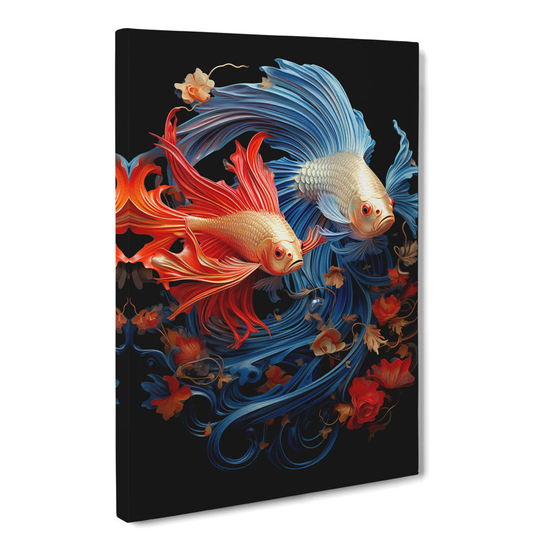 Siamese Fighting Fish Baroque - No Frame Print, 50cm H x 35cm W x 3cm D