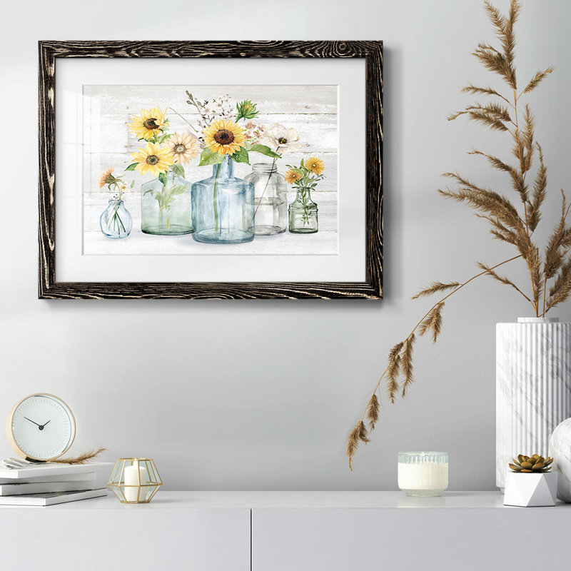 Sunflower Extravaganza, reproduction d'art encadrée, H 28 po x l 42 po x P 1,5 po, Noir