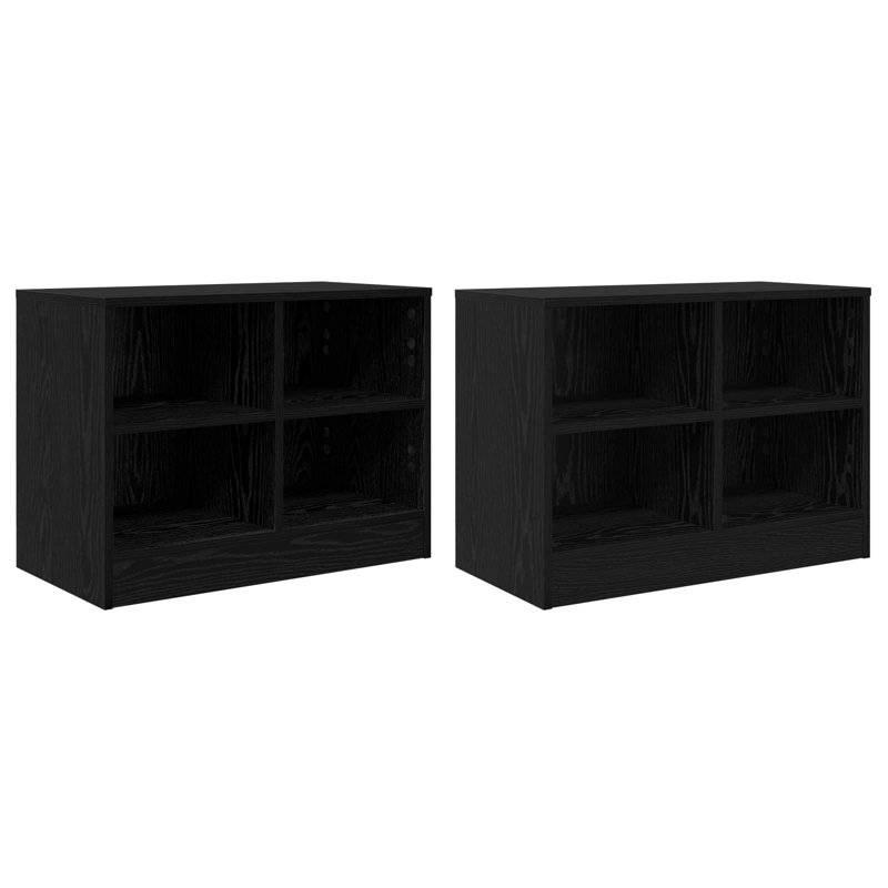 66 cm W Bedside Table, Black Oak