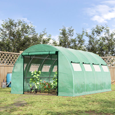 13' X 10' 6.5' Gardening Greenhouse, Galvanized Steel , 2 Zippered Mesh Doors, 10 Windows, Scorching, Upgraded Walk-in Greenhouse 6.5', Construction, Support Plant Being,