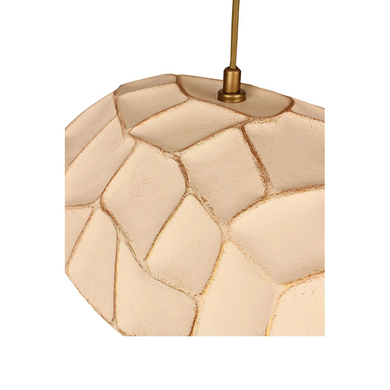 Elegant Adjustable Chandelier, Cream & Gold Metal Body, Ø14.6 x 5.9 inches Base Plate | Height: 7.9 - 25.6 inches | E27 Socket, Max 40W | Perfect for Dining Room & Living Spaces, Stylish & Functional Lighting Solution