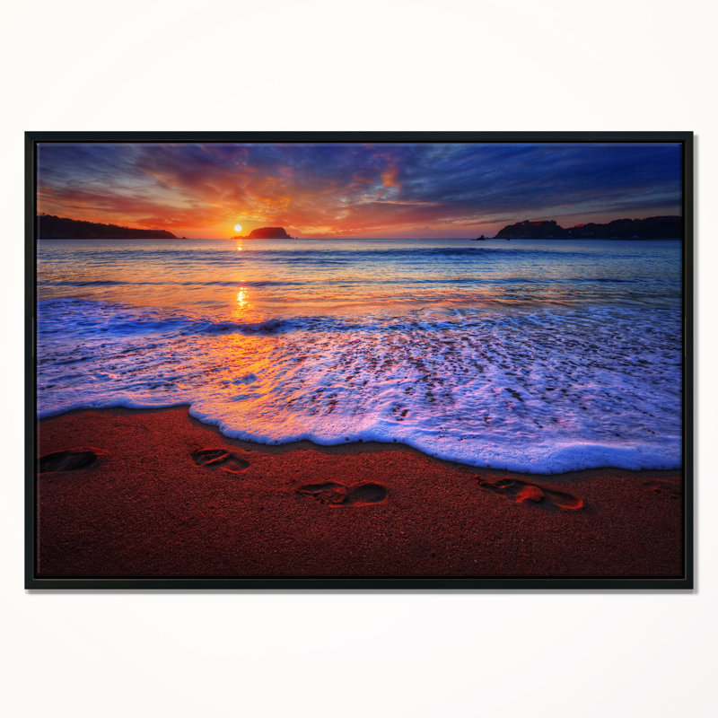 «Colorful Sunset over Beautiful Shore», reproduction de photo sur toile tendue, H 28 po x l 60 po x P 1,5 po