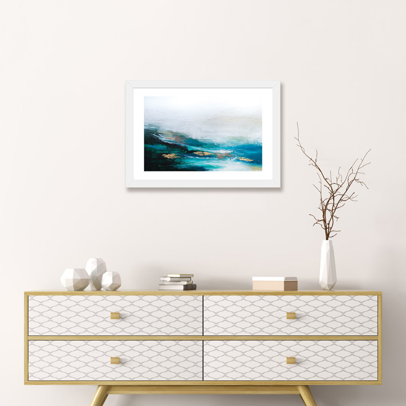 Verdant Wave - reproduction d'art, Papier encadré blanc, H 16 po x l 24 po x P 1 po