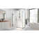 Unidoor-X 60" W x 34.375" D x 72" H Frameless Rectangle Hinged Shower Enclosure with Fixed Panel