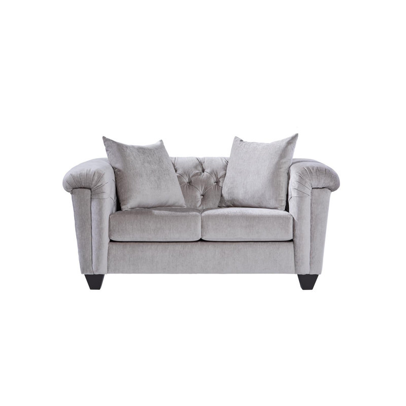 Upholstered 70'' Loveseat, Lush Silver/Polyester Blend