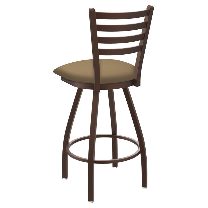 Tabouret de bar pivotant de 36" Evers, Bronze, Vinyle - sable Canter, Extra Tall (36” Seat Height)