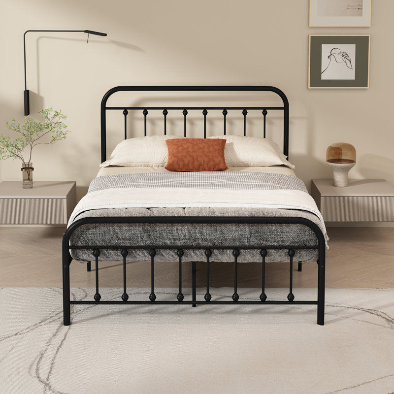 Hidalgo Metal Platform Bed, Full/Double, Black