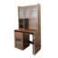 Bureau d'ordinateur avec porte en verre pour bureau à domicile ou bureau d'étude, bibliothèque et huche, bureau d'ordinateur avec bureau rotatif à 90 degrés, grand espace de travail-556952204