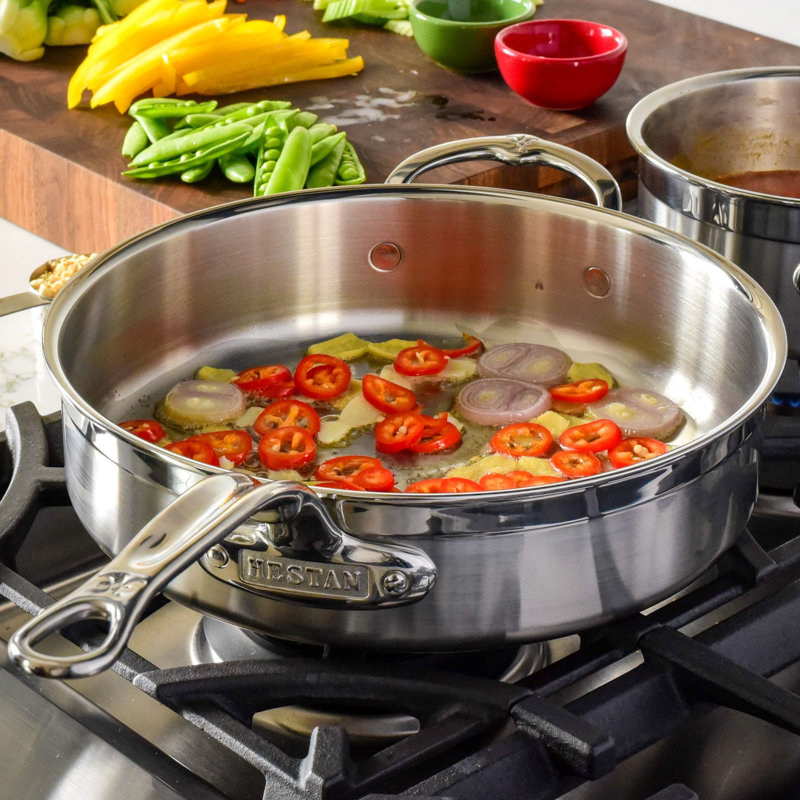 5-Quart Stainless Steel Covered Saute Pan with Helper Handle