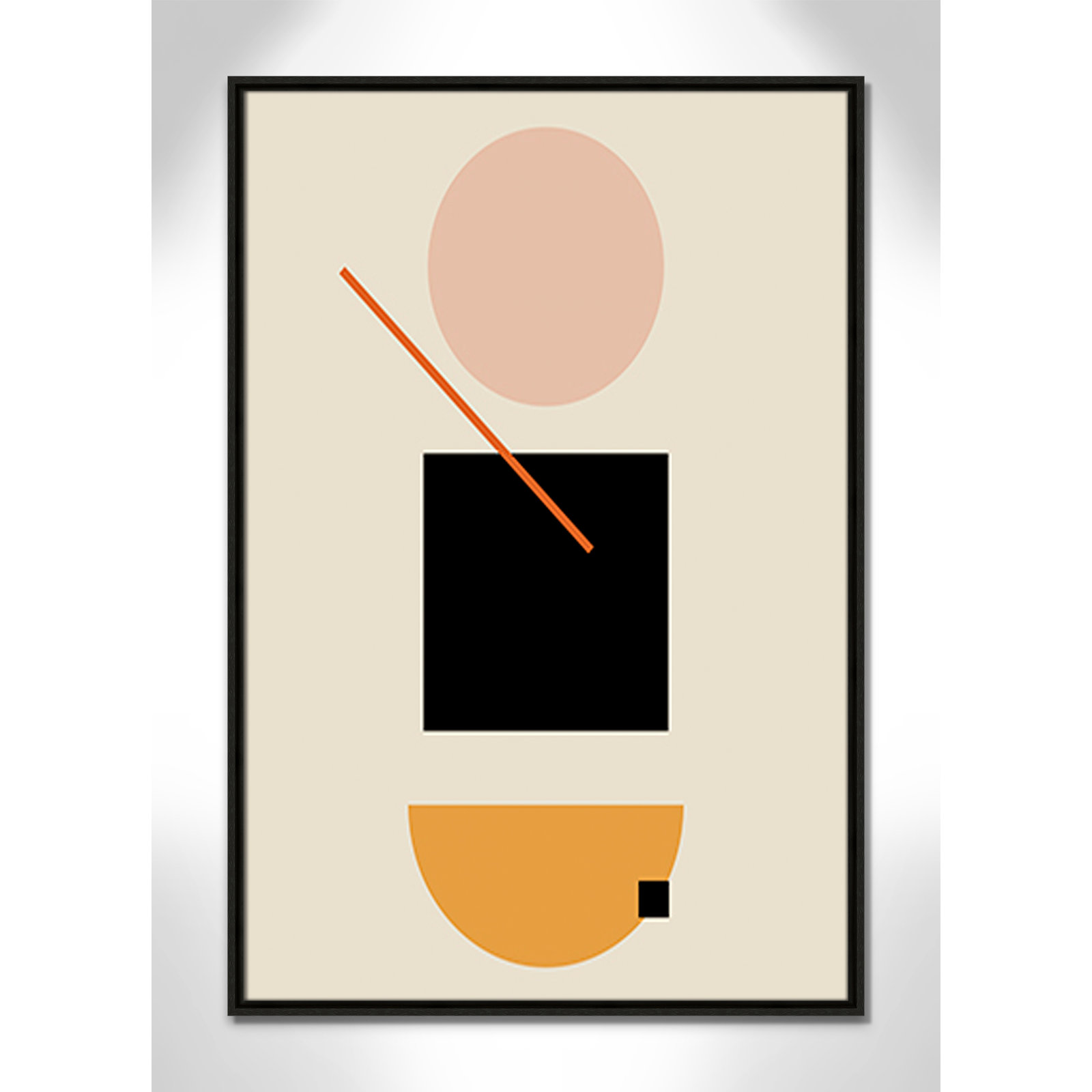 Simple Shapes Print, Espresso Framed, 37.5" H x 25.5" W x 2" D