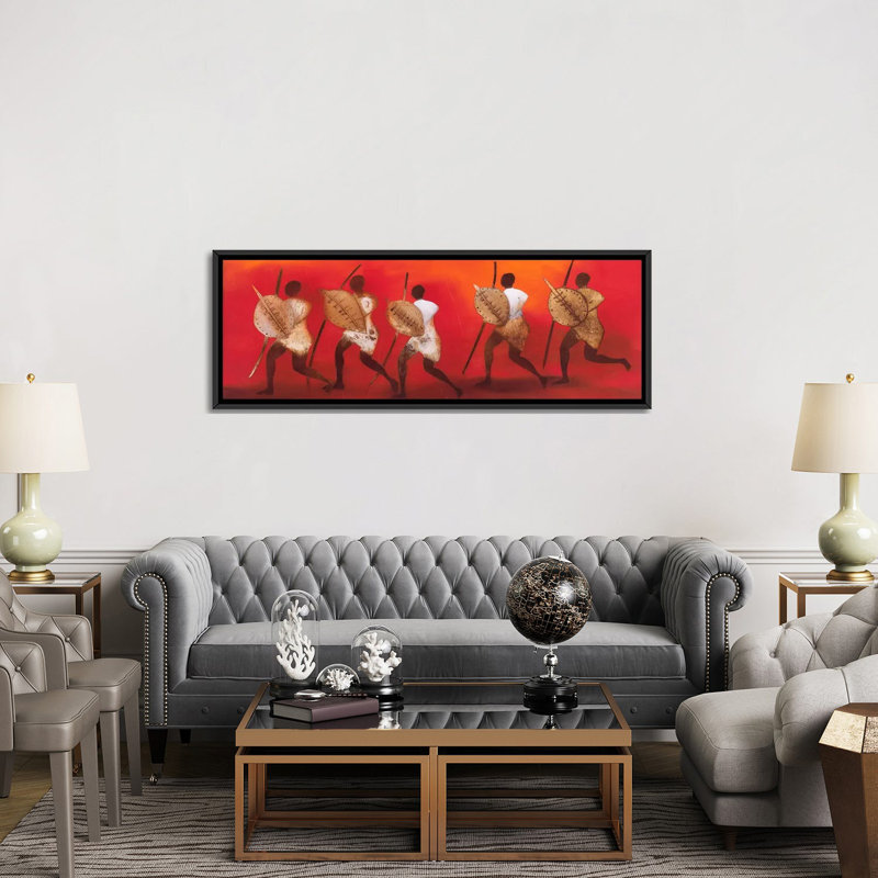 «Figuras II», impression sur toile, H 20 po x l 60 po x P 1,5 po, Toile encadrée noire