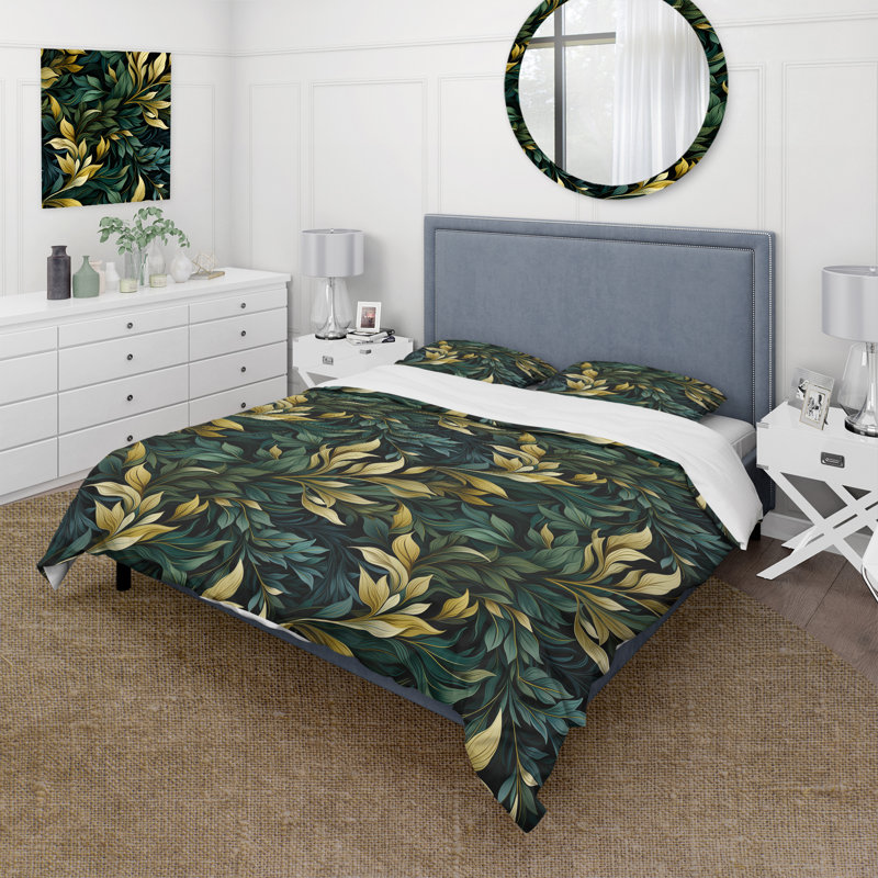 Ensemble de housse de couette Davi, Housse de couette pour grand lit et 2 taies décor