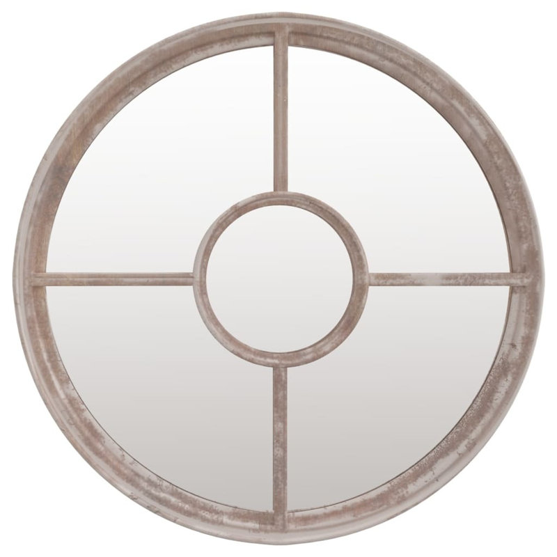 SaintCroix Metal Flat Wall Mirror, 60cm H x 60cm W, Sand
