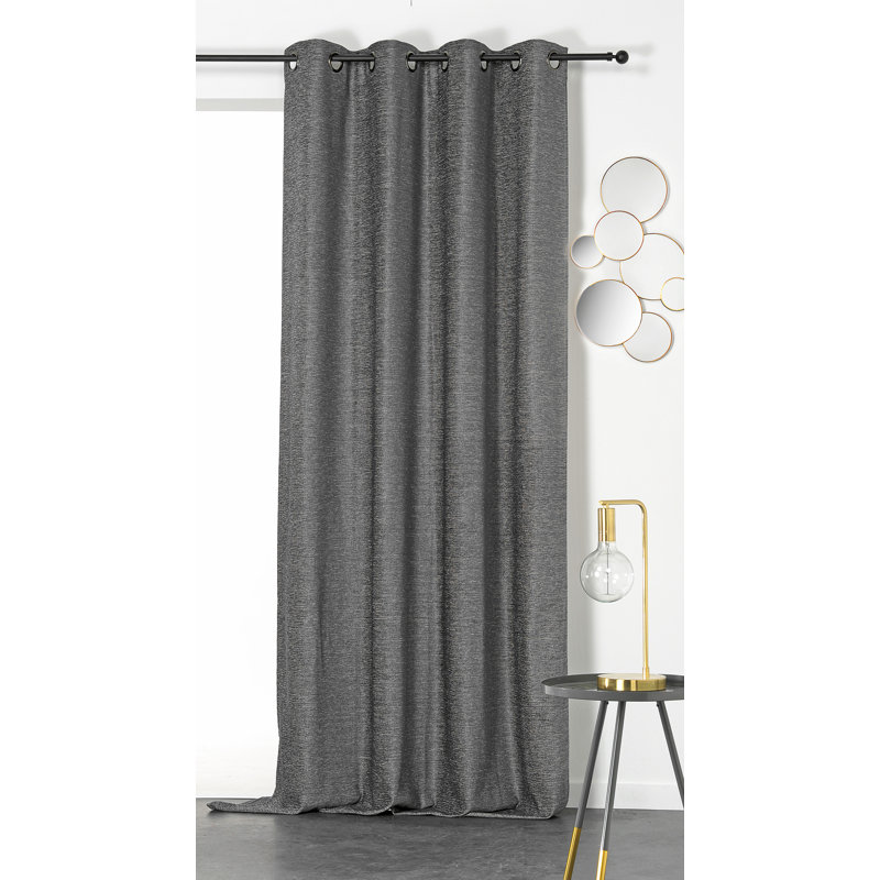 Gianvittorio Room Darkening Curtain, Charcoal Grey