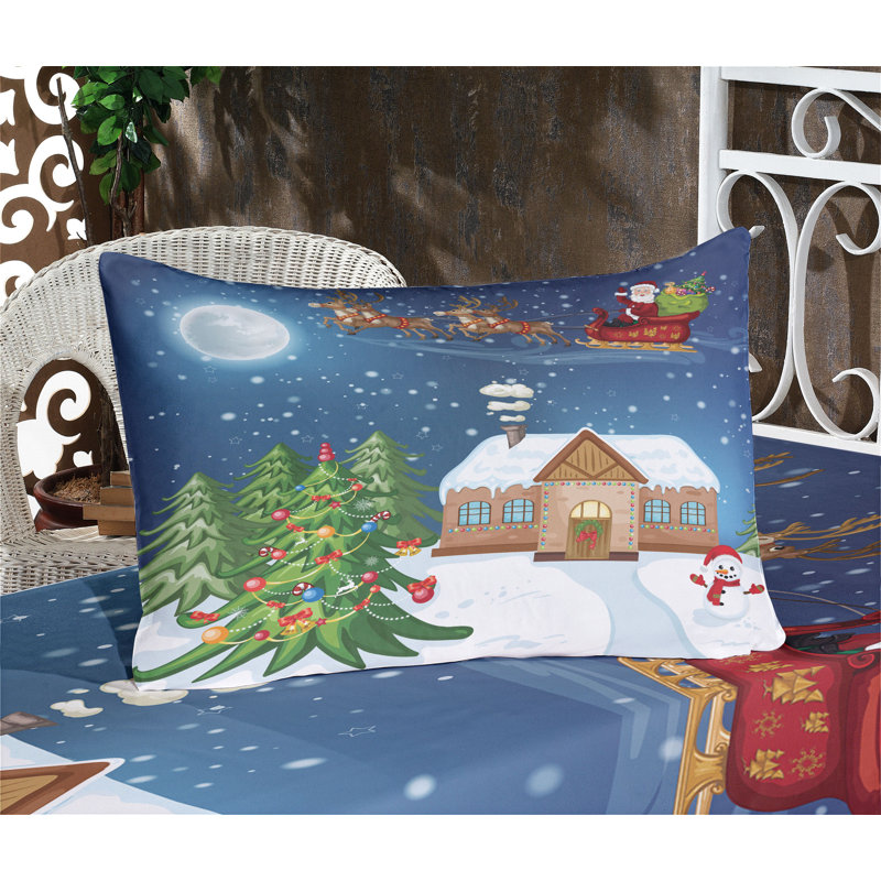 Multicolore drap-housse et coussin décoratif Ambesonne Christmas, Twin Sheet Set + 2 Pillowcases