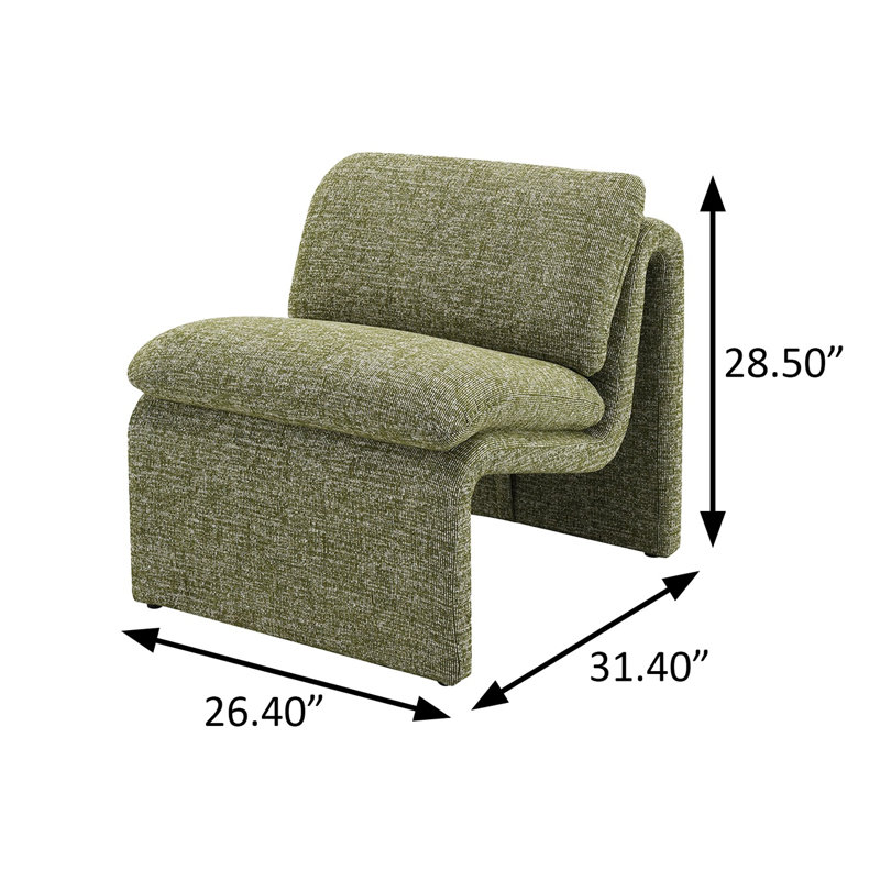 Fauteuil d'appoint l 26,4 po Boucle, Vert