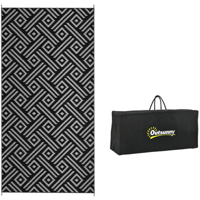 Tapis noir en polypropylène tissé à la machine Karanicas