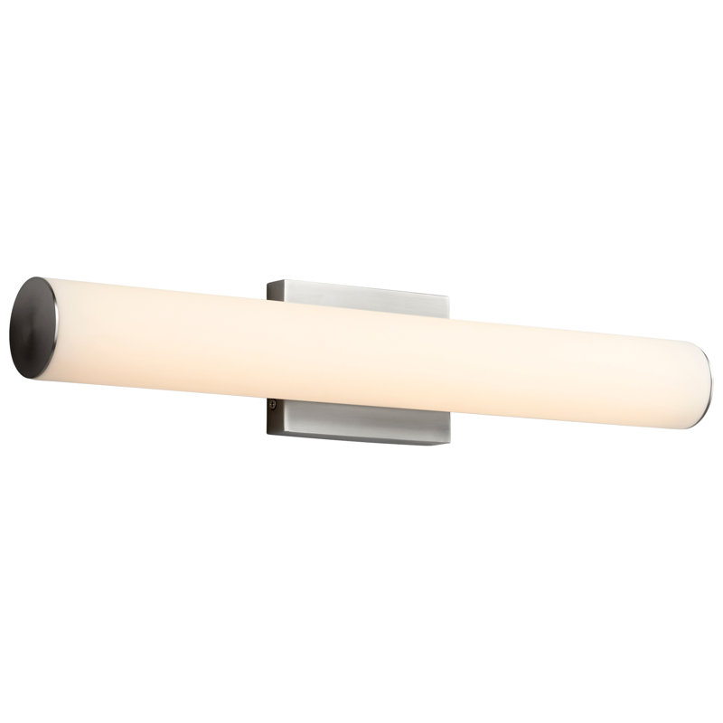 Barre d'éclairage de salle de bain 2 lumières à DEL à intensité variable Gaspare, Nickel satiné