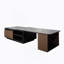 Table basse extensible, table basse en bois réglable en longueur avec 2 tiroirs de rangement pour le salon, grande table centrale rectangulaire longue