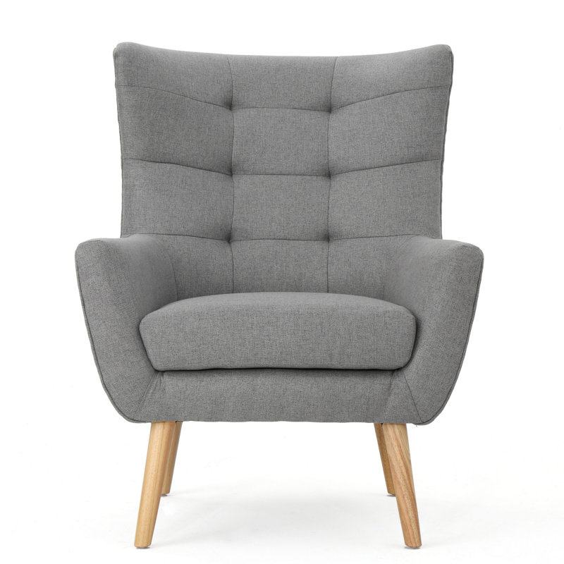 Buchholz Upholstered Club Chair, Gray Polyester
