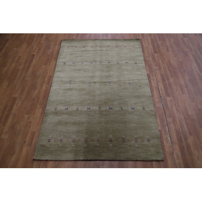 Tapis tribal vert Gabbeh