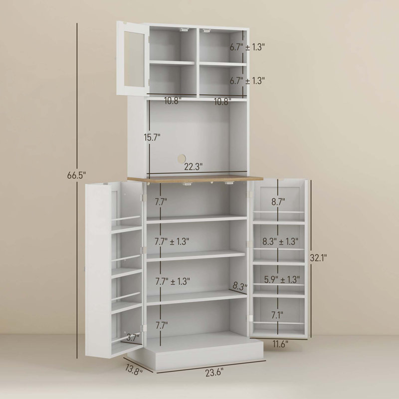 Pantry Cabinet with Adjustable Shelves, Doors
