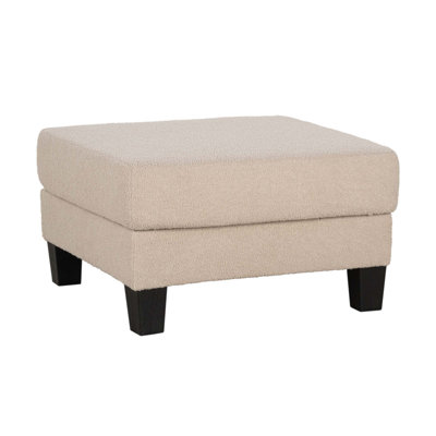 Contemporary Square Storage Ottoman with Wooden Legs – Multi-Functional Upholstered Footrest & Coffee Table – Modern Living Room Accent Furniture with Hidden Compartment