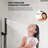Dual Showerheads Digital Shower System, 12" Ceiling Mount Rainfall Shower Faucet with Handheld Shower-89015407