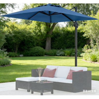 Parasol d'extérieur robuste 10 po x 10 pi avec abat-jour extérieur carré en aluminium avec rotation à 360 degrés