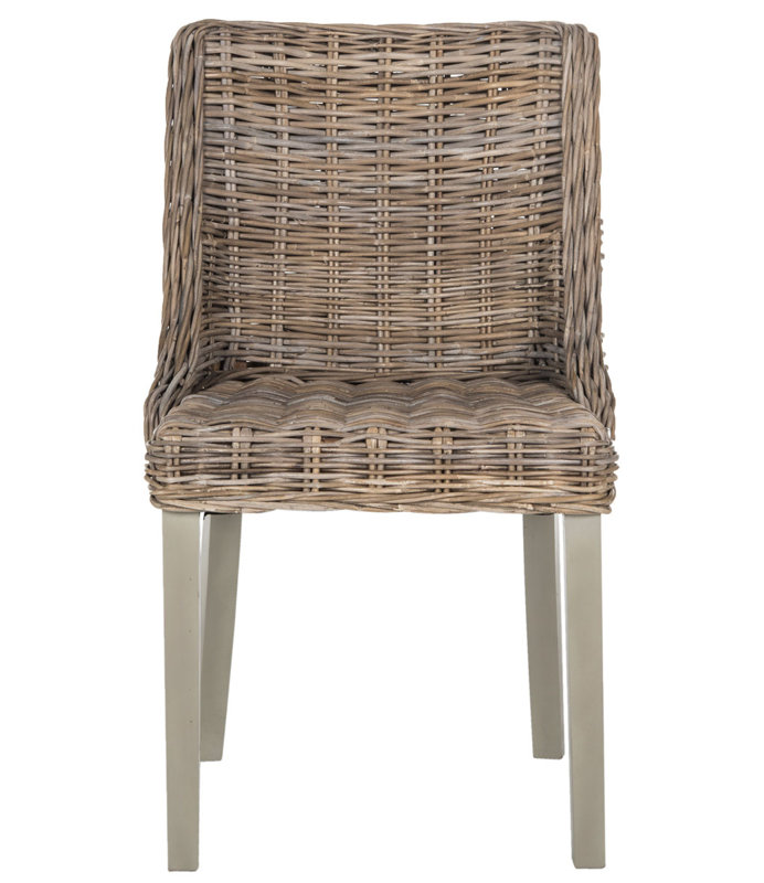 Caprice Gray Rattan and Mahogany Dining Chair Set