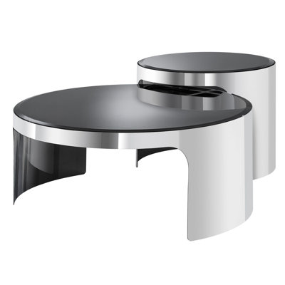 Piemonte Glass Round Nesting Coffee Table