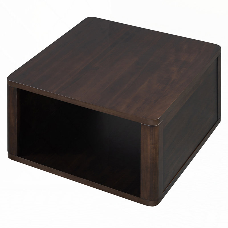 Square Farmhouse 2-Tier Coffee Table, Dark Brown