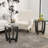 23.5 Inch Round End Side Table with Tempered Glass Tabletop