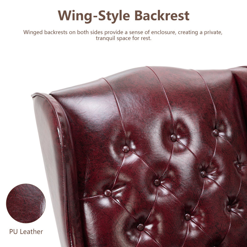 Fauteuil de bureau ergonomique 45 po H, Burgundy