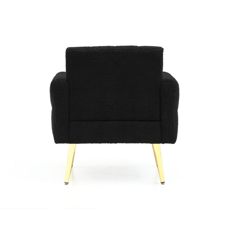 Méridienne capitonnée de 30 po de largeur, Tissu noir