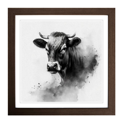 Cow Ink Wash - Framed Print