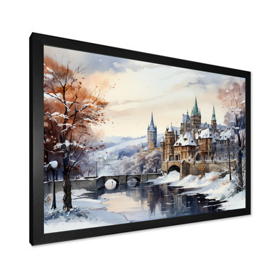 «Wonderful Village Winter At Christmas I - Winter Landscape», art mural