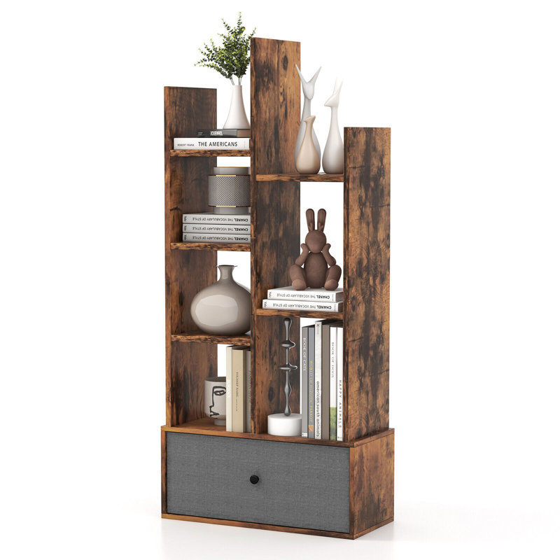 118cm H x 53cm W Particle Board Geometric Bookcase