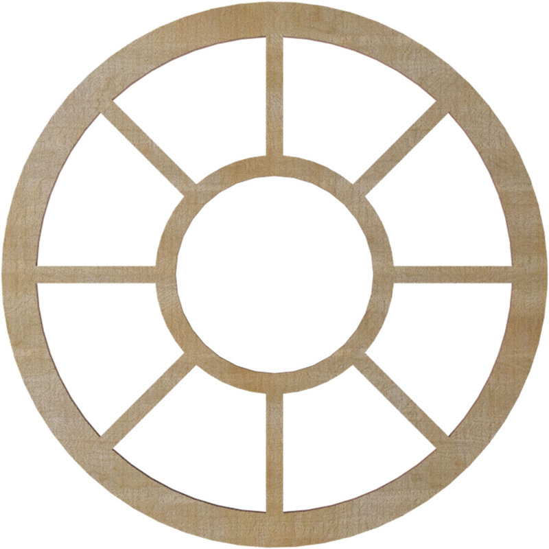 Médaillon de plafond ajouré en bois d'aulne 32 po x P 11 5/8 po x T 1/4 po, Bouleau, H 16 po x l 16 po x P 0,38 po