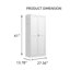 Armoire de cuisine blanche en métal autoportante avec 4 tablettes réglables