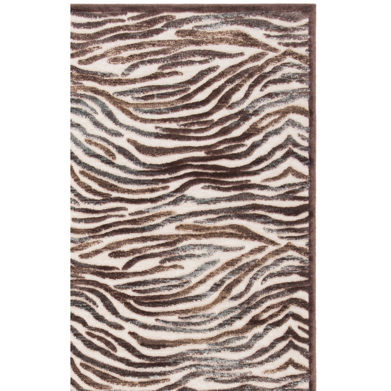 Tapis Doble en crème / brun