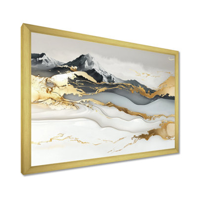 Golden Mountain Aurora Over The Marble - Landscapes Canvas Print