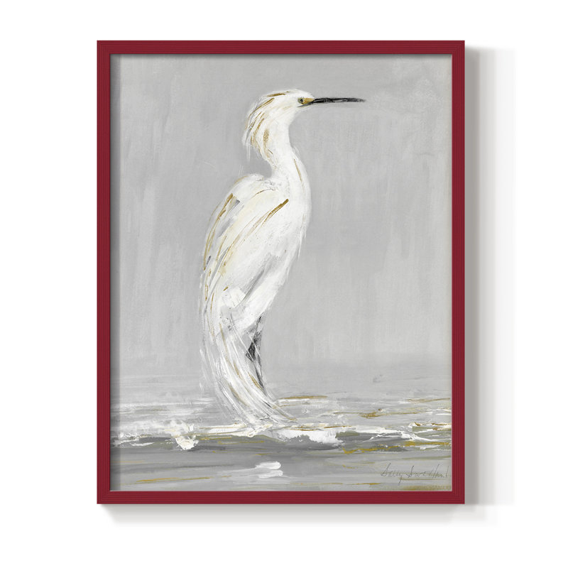 «Coast regarder», reproduction encadrée - bois massif, Rouge, H 10 po x l 8 po