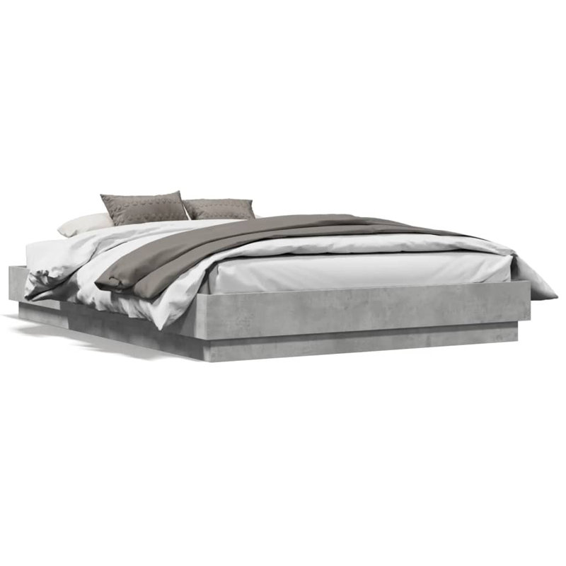Vidaxl Bed Frame Concrete Grey, Small Double (4')