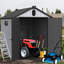 Remise de rangement pour outils 6X8ft - Noir + Gris Contenant utilitaire 6 * 8Ft avec toit en plastique imperméable