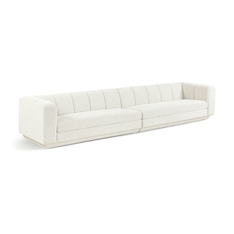 Tissu 2 pièces Modari Canapé modulaire, Tissu crème