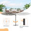 Parasol de patio en porte-à-faux octogonal Alissiya 11FT-1317237241